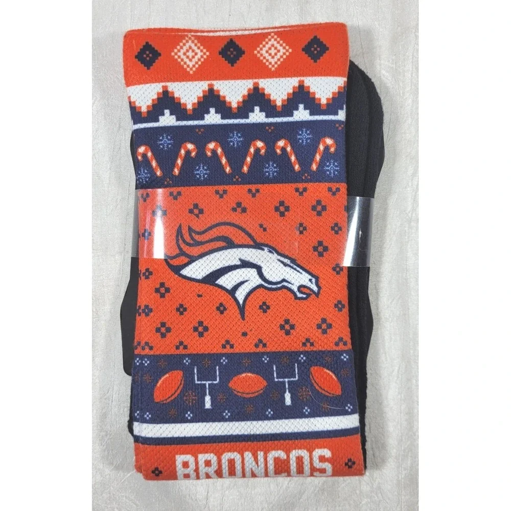 Rock'em Christmas Holiday Denver Broncos Crew Socks